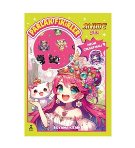 Anime Chibi Parlak Fikirler Neon Çıkartmalı Boyama Kitabı