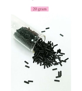Uzun Boru Kesme Boncuk Çap 2mm Uzunluk 10 mm - 20 Gram - Siyah - BNC241