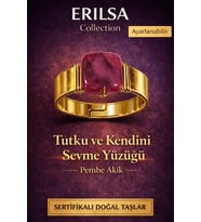 Sertifikalı Pembe Akik Doğal Taş Yüzük – Tutku ve Kendini Sevme Ayarlanabilir (Çok Renkli)