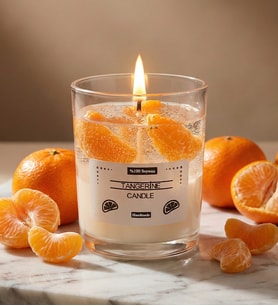 KUTU FESTİVALİ KOKULU EL YAPIMI MANDALİNA MUM SCENTED TANGERİNE CANDLE