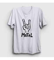 Presmono Unisex Beyaz Hand Sign Metal T-Shirt 314901tt (Beyaz)