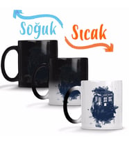 Doctor Who Tardis Splash Style Sihirli Kupa Bardak Porselen