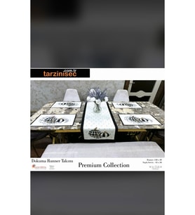 Balkabağı Desenli Runner Takımı