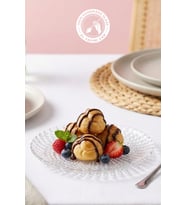 Selen Concept Tesbih Model Orta Boy El Yapımı Cam Servis ve Pasta Tabağı (Şeffaf)