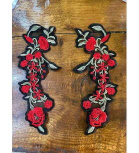 28X11 CM 2 Lİ SAĞ SOL ÇİÇEKLİ GİYİM DİKİŞ APLİKE