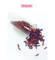 Uzun Boru Kesme Boncuk Çap 2mm Uzunluk 10 mm - 20 Gram - Turuncu Mavi - BNC238