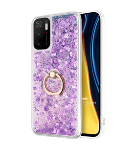 Microsonic Xiaomi Poco M3 Pro Kılıf Glitter Liquid Holder Mor