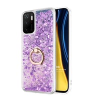 Microsonic Xiaomi Poco M3 Pro Kılıf Glitter Liquid Holder Mor