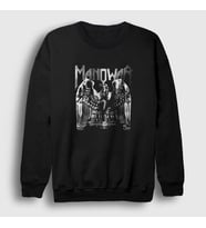 Presmono Unisex Siyah Silver Battle Hymns Manowar Sweatshirt 64217tt