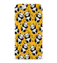 Apple iPhone 6s Uyumlu Lansman Kılıf Panda Tasarımlı İçi Kadife Kapak-Sarı (Şeffaf)