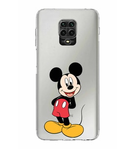 Xiaomi Redmi Note 9S  Kamera Korumalı Kapak Mickey Mouse Tasarımlı Şeffaf  Kılıf
