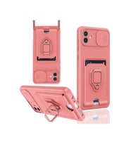 Newface Samsung Galaxy A06 Kılıf Zuma Kartvizitli Yüzüklü Silikon - Pembe