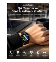 Mey İthalat® Bluetooth Arama, Akıllı Bildirimler ve Günlük Sağlık Takibi Sunan Şık Tasarımlı Akıllı