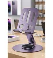 METAL VE KENDİ ETRAFINDA 360 DERECE DÖNEBİLEN KATLANABİLEN Ayarlanabilir Yükseklik ve Açı Ayarlı TELEFON TUTUCU VE TELEFON STANDI LİLA AÇIK MOR RENK !!!! KAMPANYA SÜPER FİYAT !!!!!