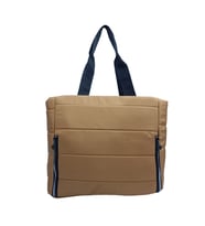 SİA ÇANTA Samilon Kabartmalı Puf Kumaş Shopper Çanta Rahat Omuz Askılı Hafif , İç Astarlı , Ön Cift Fermuarlı Göz  Kaliteli Mükemmel İşçilik Geniş Rahat Hafif Çanta (Taba)