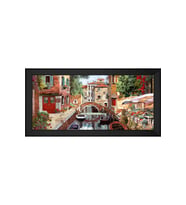 Manzara Temalı Kanvas Tablo 80 x 110 cm Siyah Çerçeve