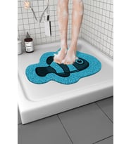 Balık Banyo Paspası Kaymaz Taban Yumuşak Esnek  Paspas Islak Zemin Hijyenik Paspas (40x60 cm) (Mavi)