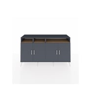 Kronos Konsol 6 Raflı 4 Kapaklı 176x59x99 Antrasit-Antrasit/Çam