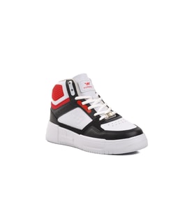 Walkway Berry Hi Beyaz-Siyah-Kırmızı Bağcıklı Unisex Hi Sneaker