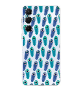 PrintiFy Samsung Galaxy A54 ile Uyumlu Nazar Boncuğu 4 Baskılı Kamera Korumalı Şeffaf Silikon Kılıf