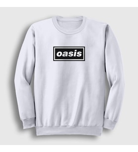 Presmono Unisex Beyaz Logo Oasis Sweatshirt 100273tt (Beyaz)