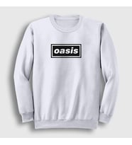 Presmono Unisex Beyaz Logo Oasis Sweatshirt 100273tt (Beyaz)