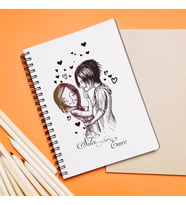 Sevgili Çift Tasarımlı Defter Kişiye Özel