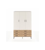 Hyperion Dolap 5 Raflı 6 Çekmeceli Tek Askılı 132x44x195 Aytaşı-Aytaşı/Çam