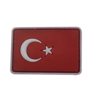 Single Sword BAYRAK Plastik Patch - Peç Küçük Boy 3.5 Cm X 5 Cm KIRMIZI