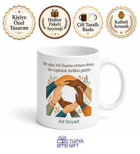 Topluluk Üyesi Temalı Özel Baskılı Kupa Bardak Hediye Porselen Mug