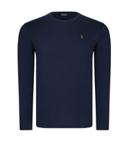 T8588 DEWBERRY BİSİKLET YAKA UZUN KOL T-SHIRT-AÇIK LACİVERT