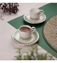 Porser Palm 4 Parça Kahve Fincan Takımı Yeşil