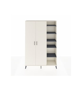 Arges Dolap 7 Raflı 2 Kapaklı Tek Askılı 132x30x195 Aytaşı-Aytaşı/Antrasit