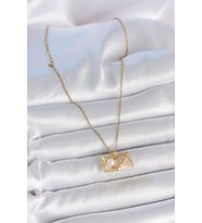 316L Çelik Gold Renk Zincir Zirkon Taşlı Açılır İncili Elmas Model Kadın Kol - SSSSSS1904-3