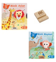Yapı Kredi Kuklalı ve Sesli Kitap Minik Aslan ve Maymun 6 Farklı Ses + Telefon Standı