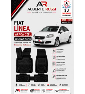 FIAT LİNEA 2007 - 2026 Araca Özel Kauçuk 3D Profesyonel Oto Paspası