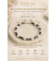Sertifikalı Kazancın Kaçmasını Önleme Bereketi Koruma ve Rızkı Çoğaltma Bilekliği Beyaz Opal 6 mm