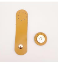 Angel Çanta Aksesuar 11x3 cm Hardal Gerçek Deri Yuva Model Çanta Kapağı Light Gold Metalli
