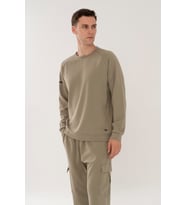 Maraton Regular Erkek Bisiklet Yaka Açık Haki Sweatshirt