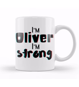Oliver Name Custom Design Gift Baby Gift For Him Kupa Bardak Porselen