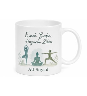 Yoga Pozları Asana Serisi Esnek Beden Huzurlu Zihin Kupa Bardak Hediye