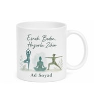 Yoga Pozları Asana Serisi Esnek Beden Huzurlu Zihin Kupa Bardak Hediye