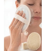 Beylini Sisal Yüz Eldiven Lifi Peeling Cilt Temizleme Banyo Duş Kesesi Ölü Deri Karşıtı Tüm Ciltler İçin (Krem)