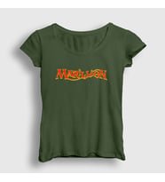 Presmono Kadın Haki Logo Marillion T-Shirt 162681tt (Haki)