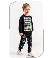 Şort Baskı Detaylı 3 iplik erkek çocuk Sweatshirt & Eşofman Alt Üst Takım Süper Kalite Kumaş