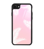 iPhone 7 Uyumlu Beyaz Palmiye Tasarımlı Glossy Telefon Kılıfı