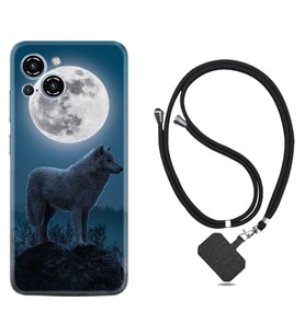 Reeder S23 Max Pro Kılıf Resimli Boyun Askılı İpli Desenli Silikon Series Moon Wolf 1820