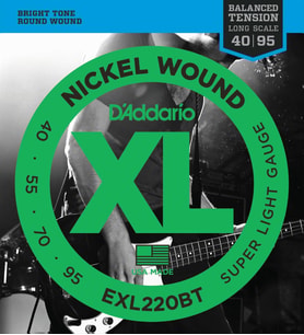 D'Addario EXL220BT XL Nickel Serisi Bas Gitar Tel Seti (Super Light - 40-95 - Balanced Tension)