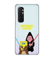 Xiaomi Mi Note 10 Lite Uyumlu Sunger Bob Star Wars Desenli Şeffaf Telefon Kılıfı
