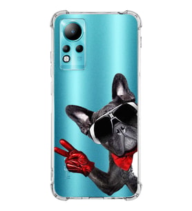 PrintiFy İnfinix Note 11 Uyumlu Köpek 2 Baskılı Şeffaf Köşe Korumalı Antişok Kılıf